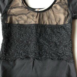 Motionwear ~ Bodysuit with Lace Detail on Back ~ Size Large Child 12-14